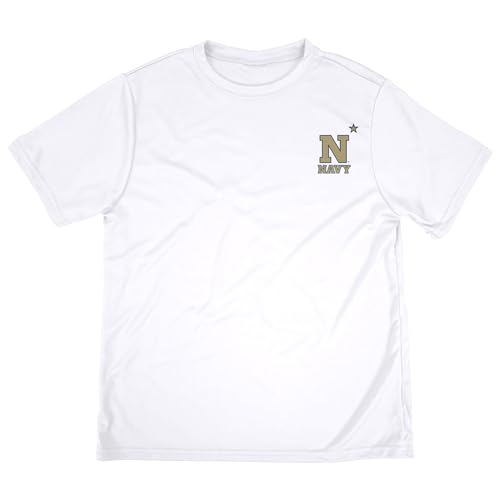 Official NCAA Youth Kids for Boys & Girls Sport Active T-Shirt Left Chest Collegiate Logo White Collection