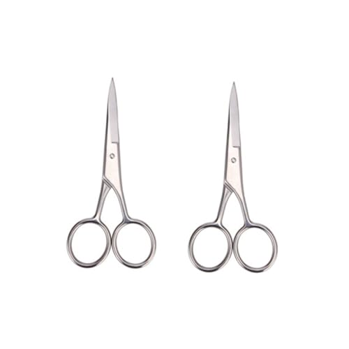 COLLBATH Forbici per Barba in Acciaio Inossidabile 2 Pezzi Forbici per Rifinire Baffi Uomo per Saloni Bar e Uso Domestico Taglio Preciso e Resistente All’Usura