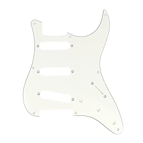 Musiclily Pro 8-Hole Guitar Strat Pickguard for JPN Fender Japan 57 Vintage Style Stratocaster, 3Ply Parchment