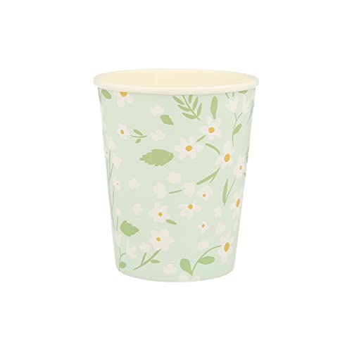 Meri Meri Ditsy Floral Cups (Pack of 12), Floral Paper Cups, 9oz Disposable Paper Cups, Sized for Kids & Adults, Ideal for Hot or Cold Party Drinks
