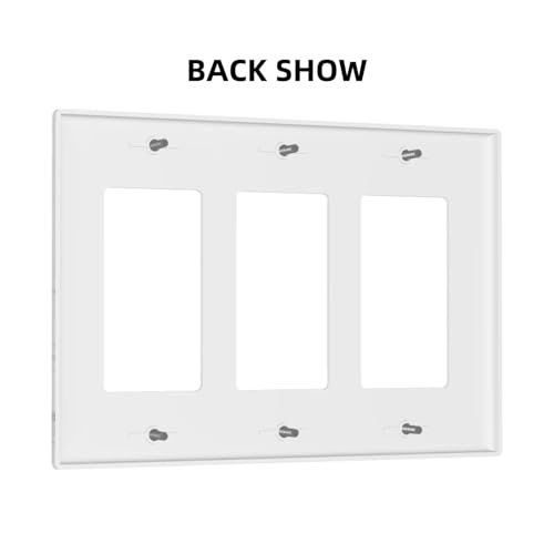 Decorative Outlet Covers Modern Grey Gold Marble Texure 3 Gang Outlet Cover Wall Plate Triple Rocker Light Switch Cover Plate Switch Plate Covers for Kitchen Bathroom Home Decor