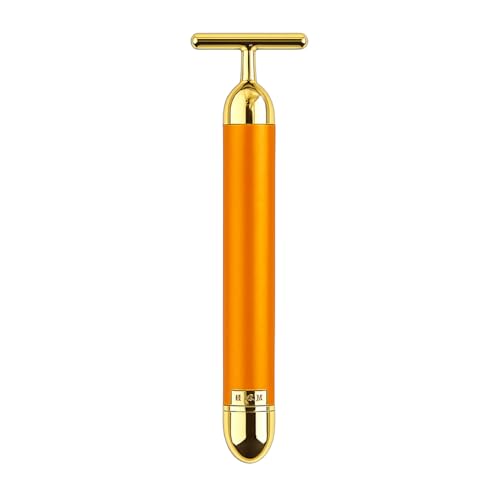 Dealsure Face Massager Machine for Facial – Electric Gold Face Massager – T-Shaped Portable Anti-Aging 24K Gold Facial Massager for Face Lifting, Wrinkle Reduction & Skin Firming