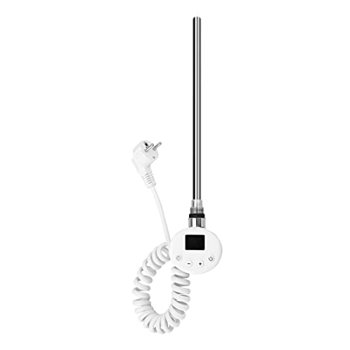 Heilmetz Élément Chauffant pour Radiateur de Salle de Bain avec Thermostat, avec Contrôleur de Température et Fonction de Synchronisation 600W, pour sèche-serviettes uniquement Cover