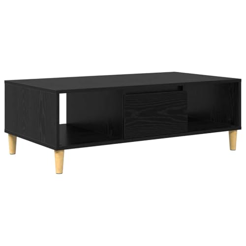 Mokuyary Couchtisch Schwarz Eichen-Optik 102 x 55 x 35 cm Holzwerkstoff, Wohnzimmertisch Couch Tisch für Wohnzimmer, Büro, Kleine Räume Sofatisch – Bild 3