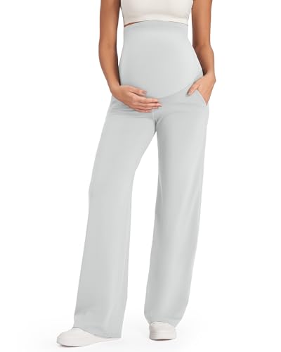 G4Free Maternity Pants: Over Belly Yoga Dress Pants with Pockets