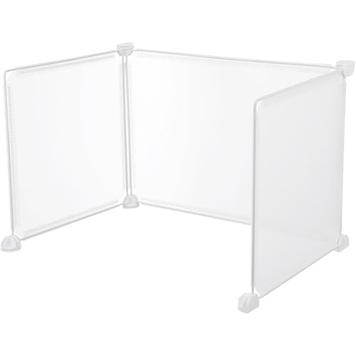 VILLFUL Panel Protector de Privacidad para Escritorio Transparente 46X31X31 CM Mampara Protectora contra Estornudos Plástico Resistente para Oficina y Aula Separador de Mesa Portátil