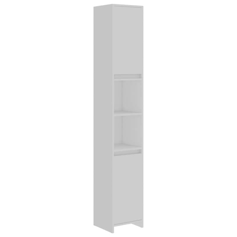 Eleganz Armario de baño blanco 30 x 30 x 183,5 cm de material de madera – Armario de baño que ahorra espacio con amplio espacio de almacenamiento para toallas y artículos de aseo – Diseño moderno para
