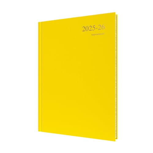 Collins Essentials 12 Month Mid/Academic Year Planner July 2025-July 2026 Day-to-Page Appointments Diary A4 Hard Cover Yellow
