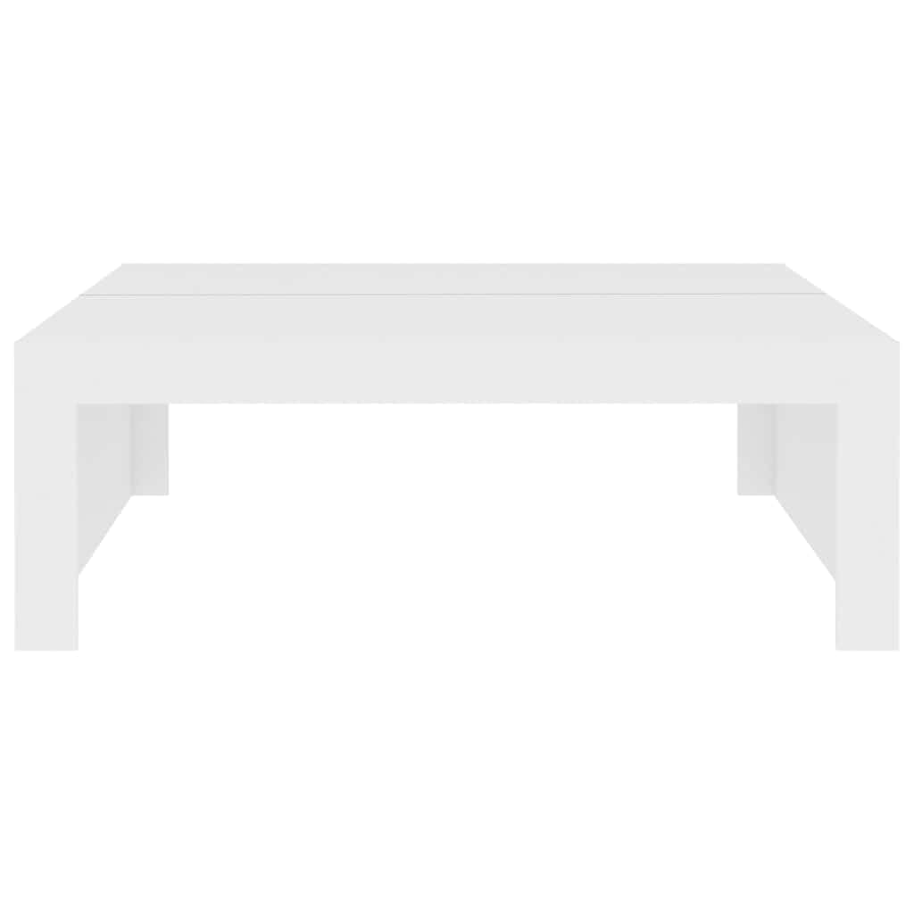 Mesa de centro blanca 100 x 100 x 35 cm, de madera moderna, con espacio de almacenamiento y estante para salón y habitación de invitados, mesa auxiliar duradera