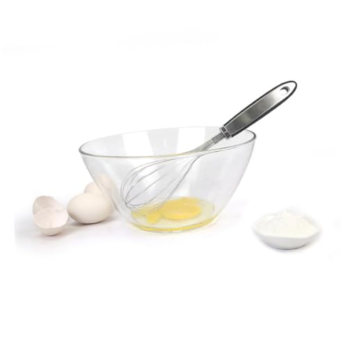 Toyvian 硅?手柄ステンレス製手動エッグビーター キッチン用泡立て器 ホイップ 向け 滑り止めラバーグリップ付き調理器具