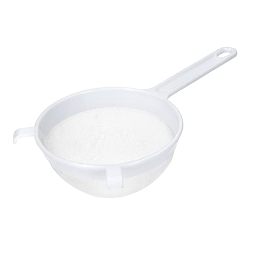 KitchenCraft Tamizador de Plástico con Malla de Nailon Resistente al Calor, Tamaño Mediano (15 cm) - Blanco