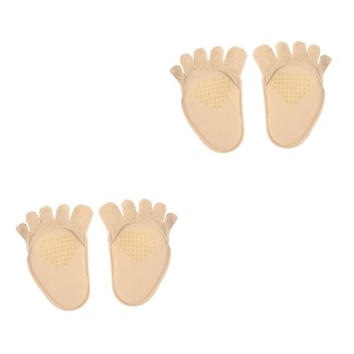 GALPADA 2 Pairs Supple Finger Socks Women Breathable Summer Invisible Toe Socks Half