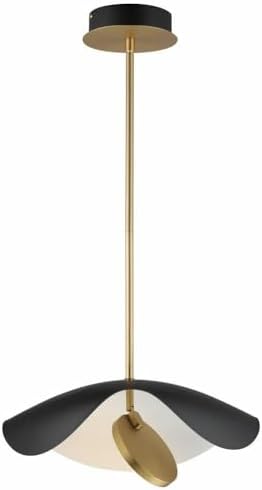 ET2 Carmen - 7W 1 LED Pendant-8 Inches Tall and 16 Inches Wide-Black/Gold Finish