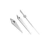 MZMZM Lancette del quadrante dell'orologio senza lume. Qualità eccellente. Minuti lunghi(Silver gold seconds)