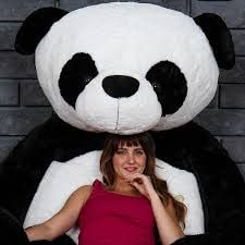 Image of 7-Foot Panda Plush with Free 30cm Heart - Giant Stuffed Animal Gift for Birthday, Wife, Girlfriend, or Husband (7 Feet, Panda)