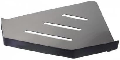 Miniatura 9 de Estante de ducha de esquina para baño, estante de acero inoxidable, triangular, sin taladros, con pegamento o montaje en pared con tornillo (negro)