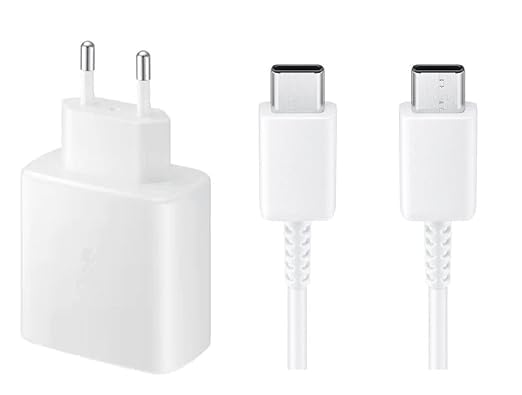 Image of Original Super Fast Charger 45W Compatible with Samsung | A71 5G, A71, A70s, A70, A90 5G, A80 (with Cable) - White GFR622