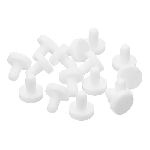Image of uxcell 16 Pieces White Rubber Stopper, 4mm Plug Holes for 3.5-3.8mm /0.14-0.15 inch Hole