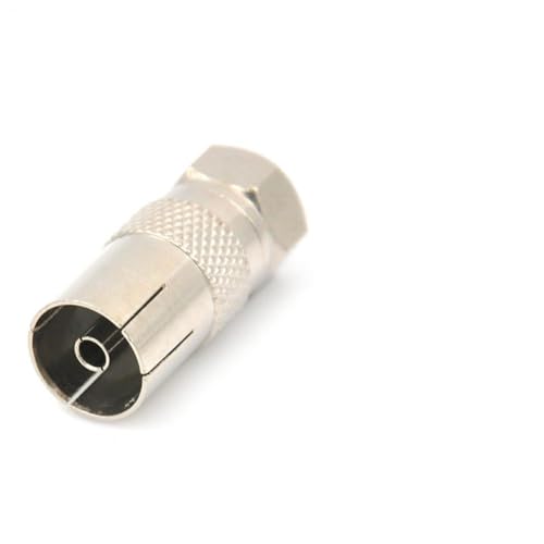 Adaptador RF coaxial - conector aéreo de aleación de zinc níquel, tipo F macho a rf hembra Jack | Convertidor compacto 12G para escáner de radio, transceptor de jamón, dispositivo portado