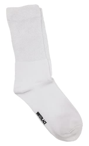 Bamboo Viscose Non-Binding Socks, 6 Pairs, Soft Loose Fitting Wide Calf, Mens Womens Unisex Bulk Pack3