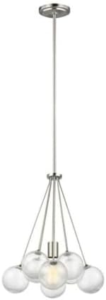 Sea Gull Lighting 6514301-962 Bronzeville One Light Pendant Hanging Modern Fixture, Brushed Nickel