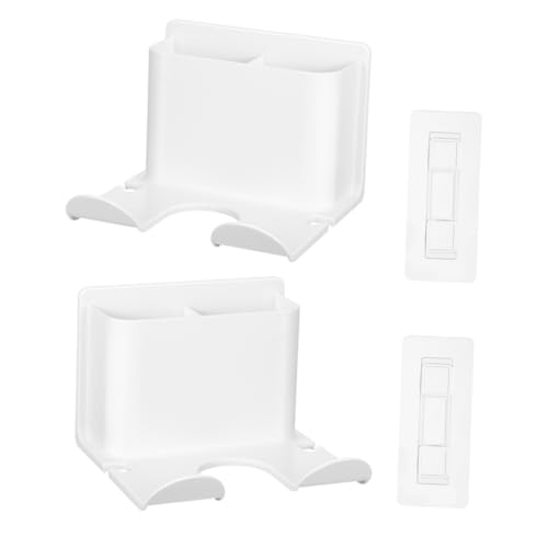DECOMELODY 2pcs Wall Hair Dryer Rack Adhesive Mount No Drill Dual Holder for Hair Dryer Tools Bathroom Storage Organizer Modern Design