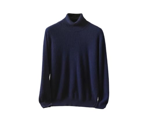 Men's High Collar Sweater Men Warm Loose Solid Color Knitted Sweater Warm Pullover Jumper