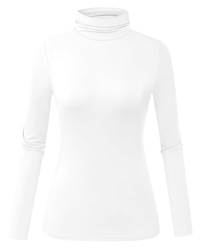 Image of Herou Womens Long Sleeve Turtleneck Slim Fitted Lightweight Casual Active Layer Tops Shirts