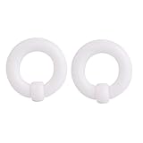 BWDHJLEY 2PCS Gauge Earrings 2G, Acrylic Earrings Gauges 6mm White Hoop with Ball Men Women Body Piercing...