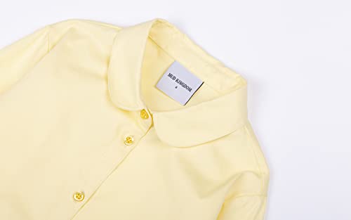 Image of Mud Kingdom Girls Dress Shirts School Uniform with Peter Pan Collar Poplin Long Sleeve