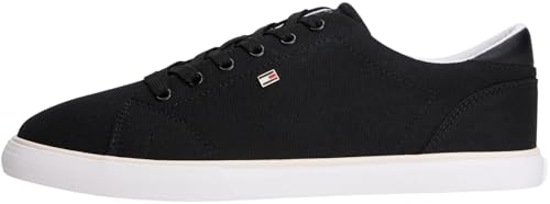 Tommy Hilfiger Damen Canvas Sneaker Low Profile zum Schnüren, Schwarz (Black), 36 – Ansicht 1