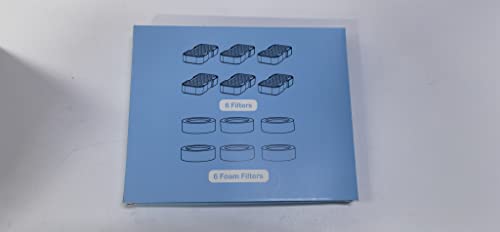 AONBOY Filtros de Fuente para Gatos, 6 Piezas de Filtros + 6 Piezas Esponjas de Bebedero Gatos, Filtrado Múltiple, Aísla los Pelos Flotantes y Elimina los Olores, Adecuados para S3-SC