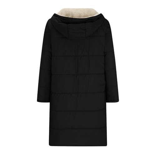 Long Puffer Coat Women Full Zip Sherpa Lined Quilted Jackets with Hood - image 5