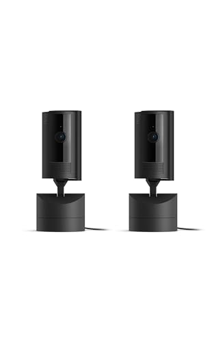 Ring Pan-Tilt Indoor Cam (newest model), See all around your home or business with 360° pan coverage, HD video, plus Two-Way Talk, 2-pack, Black - image 1