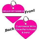 uDesignUSA Double Sided Custom Pet Id Name Tag for Dogs & Cats Personalized for Your Pet (Pink)
