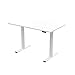 E.For.U® höhenverstellbarer Schreibtisch 140x80 cm, 2 Motoren, elektrisch höhenverstellbares Tischgestell mit 2-Fach-Teleskop, Memory-Steuerung (Weiß), DT20L mit Tischplatte (Weiß)