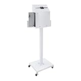 REBaiYU Suggestion Box with Stand, Metal Ballot Collection Safe Box with Locking Lid and Rolling Wheels – Floor-Standing Ballot Box for Voting Contest Charity Donation Church Election (White)