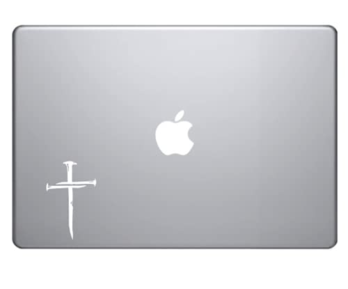 Image of Nail Cross Christian Faith Vinyl Decal Sticker Car Window Laptop Truck Bumper Waterproof - White