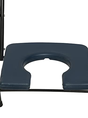 Image of AMONE Folding Commode Chair, Elderly Disabled Man And Pregnant Woman Stainless Steel Shower And Bathing Room Mobile Toilet Seat for Elderly, Safe Toilet Stool - 110 Kg Capacity