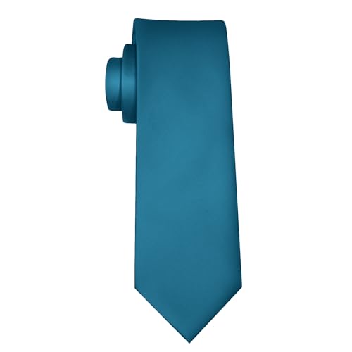 Image of Men's Classic Satin 3.15 inch Soild Color Necktie Wedding Business Tie & Gift Box