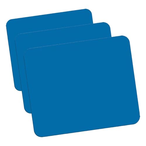 Image of Fellowes Mouse Mat with Non-Slip Rubber Base - Solid Colour Mouse Pad - Suitable for Both Optical and Laser Mice - 186 x 224 x 6mm - Blue (Pack of 3)