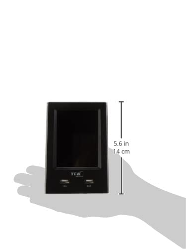 Image secondaire de TFA Dostmann Réveil Chargeur Charge-IT, 60.2537.01, avec Fonction de Charge USB, Climat ambiant, avec minuterie de Sommeil Court