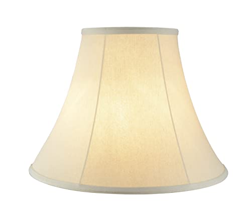 Image of Aspen Creative 38004 Traditional Handsewn Bell Shaped Collapsible Spider Construction Lamp Shade in Cream, 8 inch Top x 17 inch Bottom x 13 inch Slant, Set of 1