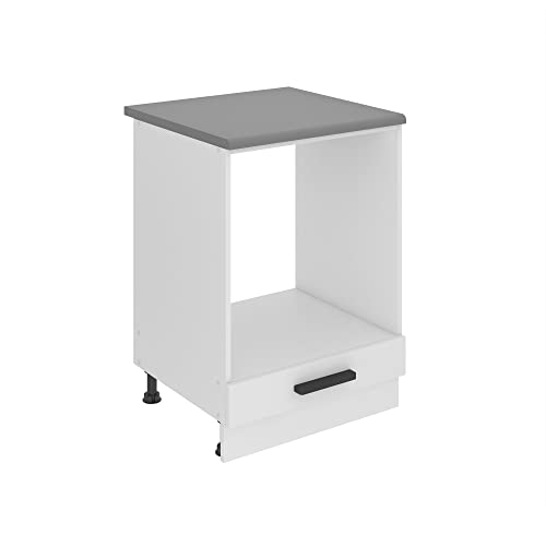 BELINI Meuble Cuisine Bas avec Plan de Travail SDP I Meubles de Cuisine - Taille: 51,6 x 60 x 85 cm I Petit Meuble Cuisine - sans Porte I Couleur : Blanc Mat
