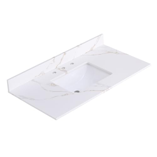 EQLOO 42-Inch Golden Calacatta Vanity Top