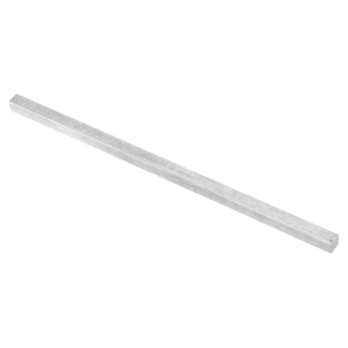 Image of sourcing map Square Steel Key Stock, 7/16" x 7/16" x 12" Cold-Drawn 45# Steel Bars Precision Key Stock for Gearbox Coupling, Silver Tone