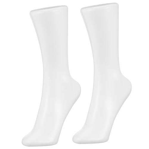 Cabilock Foot Display for Anklets Model Display Sock 2 Pack White Sock Display Holder Fake Feet for Sock Shoes Display Model