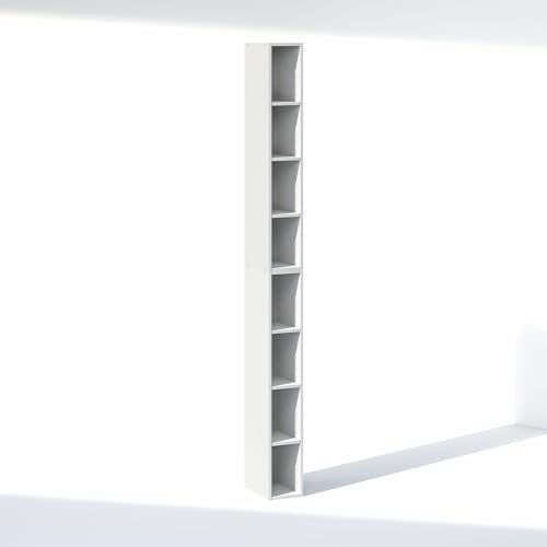 Image of Furinno Fulda 8-Tier Closet Organizers and Storage, Open Shelf, Storage Organizer, 6-Inch Width, for Closet, Bedroom, White