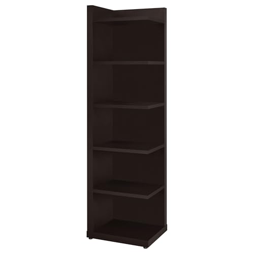 Coaster Home Furnishings - Alder - Engineered Wood - 6-Shelf Tall Candner Bookcase with Leveling Glides, Modern Design, Transitional Style - Living Room and Home Office - 71-Inch - Cappuccino - 800270