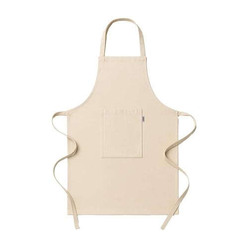 Artexia Delantal de cocina, delantal de cocina para hombre y mujer, de algodón reciclado, 180 g/m², con bolsillo frontal, 60 x 90 cm, natural, 60x90cm